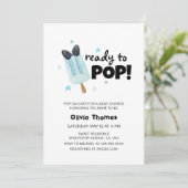 Modern klaar om Pop Bow Ice Cream Baby shower Kaart (Staand voorkant)