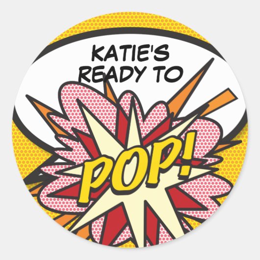 Modern Klaar voor POP Baby shower Funny Ronde Sticker (Voorkant)