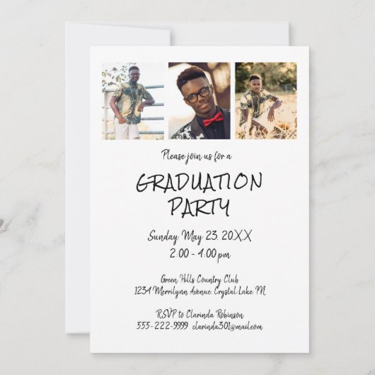 Modern klas jaar Afstuderen met handschrift Kaart (Achterkant)