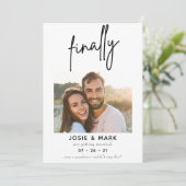 modern klasmanuscript bewaart definitief de foto d save the date (Staand voorkant)