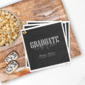 Modern Klasse Jaar Klassiek Zwart Afstudeerfeest Servet