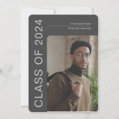 Modern, Klasse van 2024, Slank Foto's Afstuderen Aankondiging (Voorkant)