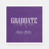 Modern Klassejaar Classic Paarse Afstudeerfeest Servet (Voorkant)