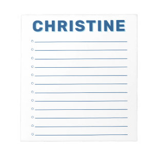 Modern Klassic Bold Navy Blue Kinder Teacher Boy Notitieblok