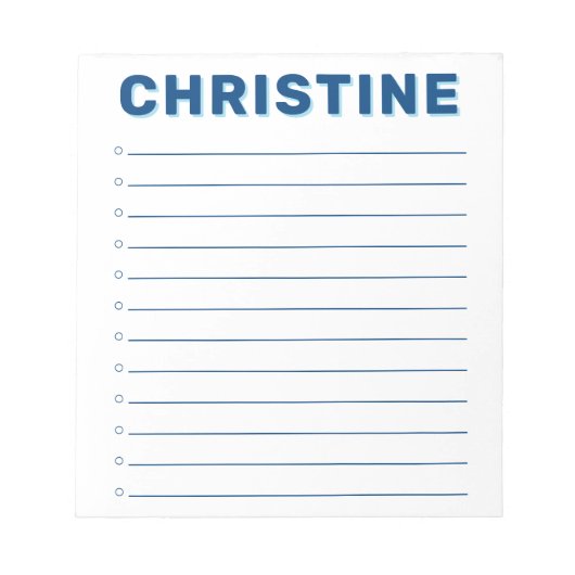 Modern Klassic Bold Navy Blue Kinder Teacher Boy Notitieblok (Voorkant)