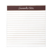 Modern Klassic Chocolate Brown script op maat Notitieblok (Voorkant)