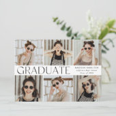 Modern Klassiek 6 Foto Afstuderen Aankondiging (Staand voorkant)