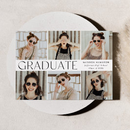 Modern Klassiek 6 Foto Afstuderen Aankondiging