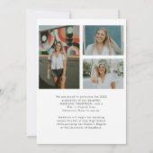 Modern Klassiek Afstudeerder Foto Collage Afstuder Aankondiging (Achterkant)