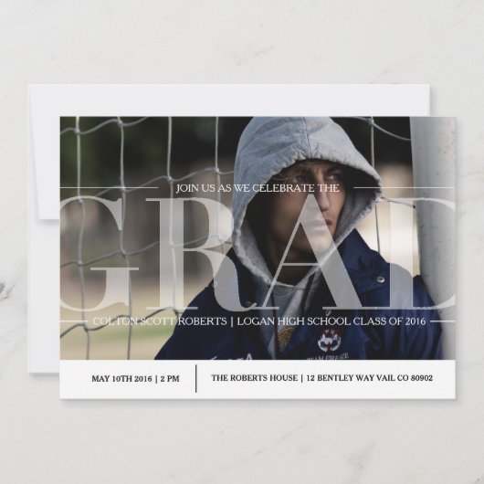 Modern klassiek afstudeerfeest | Genderneutraal Kaart (Voorkant)