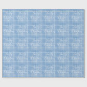 Modern Klassiek Blauw Plaid Vrolijke Kerstvakantie Cadeaupapier (Vlak)