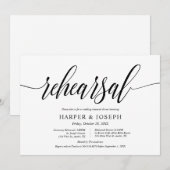 Modern klassiek, bruiloft repetitie en diner kaart (Voorkant / Achterkant)