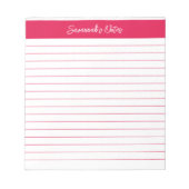 Modern klassiek Cherry Red Script op maat Notitieblok (Voorkant)