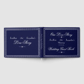 Modern Klassiek Chic Script Navy Blue Bruiloft Gastenboek (Volledig)