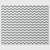 Modern, klassiek, elegant grijs wit chevron cadeaupapier (Vlak)