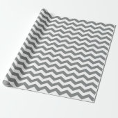 Modern, klassiek, elegant grijs wit chevron cadeaupapier (Uitgerold)