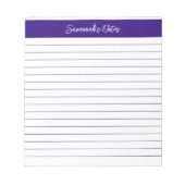 Modern klassiek elegant Paars script op maat Notitieblok (Voorkant)