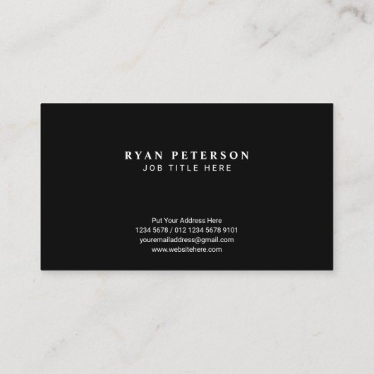 Modern klassiek Frans nationaal zwart Visitekaartje (Achterkant)