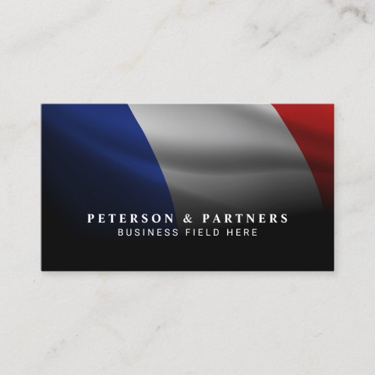 Modern klassiek Frans nationaal zwart Visitekaartje (Voorkant)