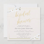 Modern Klassiek Gold Lijst Orchids Vrijgezellenfee Kaart (Voorkant)