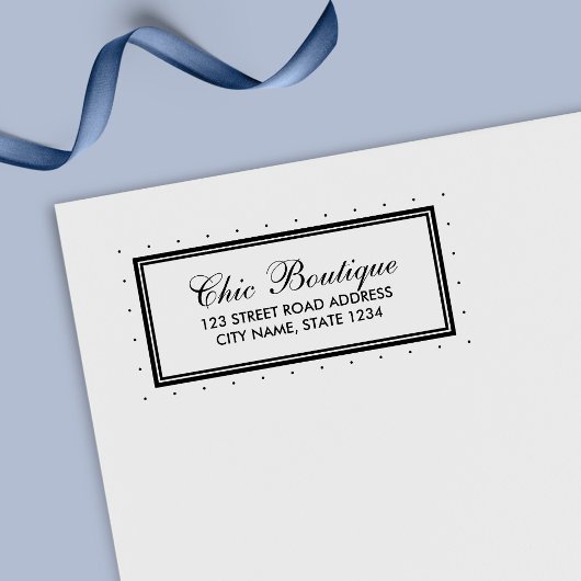 Modern klassiek grenspolka punt bedrijfsadres zelfinktende stempel