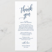 Modern klassiek huwelijksdiner bedankkaart programmakaart (Voorkant)