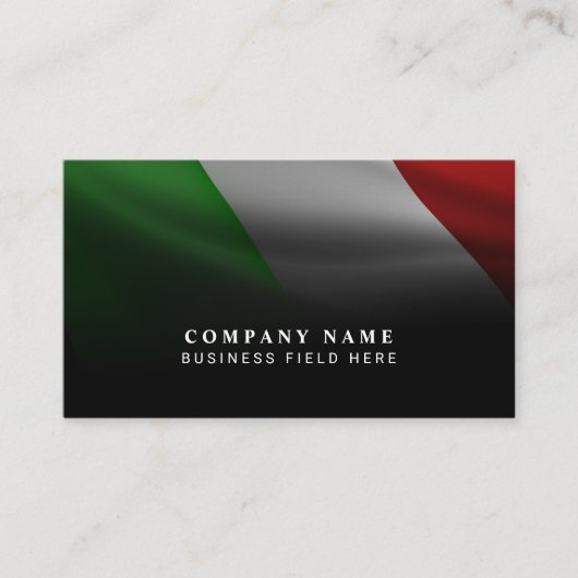 Modern klassiek Italiaanse nationale vlag zwart Visitekaartje (Voorkant)