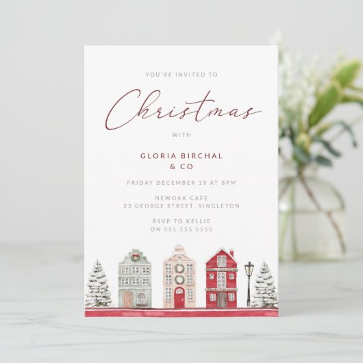 Modern klassiek kerstfeest viering kaart (Staand voorkant)