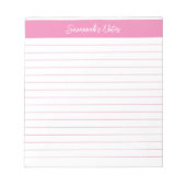 Modern klassiek licht roze script aangepast notitieblok (Voorkant)