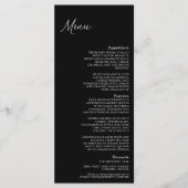 Modern klassiek menu met zwarte bruiloft (Voorkant)