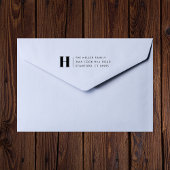 Modern klassiek monogram eenvoudig retouradres rubberstempel