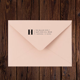 Modern klassiek monogram eenvoudig retouradres rubberstempel