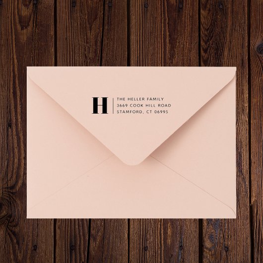 Modern klassiek monogram eenvoudig retouradres rubberstempel