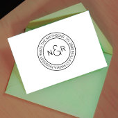 Modern klassiek monogram familienaam retouradres rubberstempel