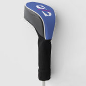 Modern klassiek professioneel monogram en naam golfheadcover (Schuin)