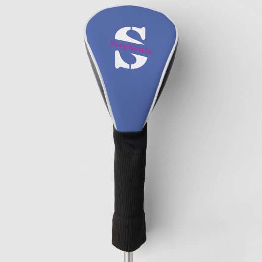 Modern klassiek professioneel monogram en naam golfheadcover (Voorkant)