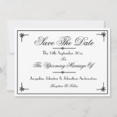 Modern klassiek romantisch chique wit save the dat aankondiging (Voorkant)