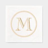Modern klassiek rond monogram folie servetten (Voorkant)