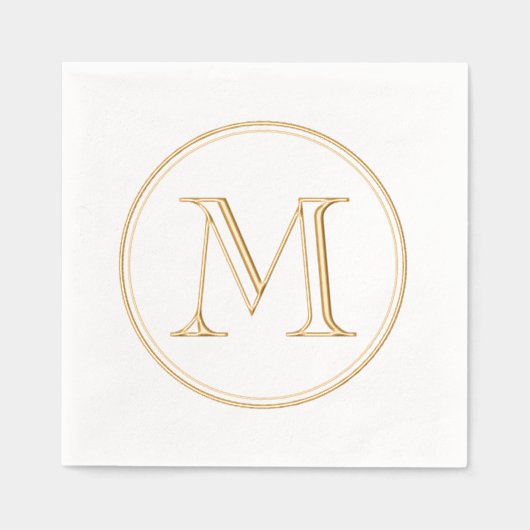 Modern klassiek rond monogram folie servetten (Voorkant)