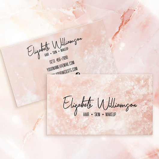 Modern klassiek schoon roze rozenkwarts visitekaartje