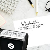 Modern klassiek script bruiloft retouradres zelfinktende stempel