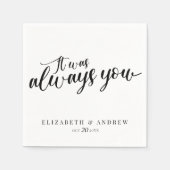 Modern klassiek script bruiloft servet (Voorkant)