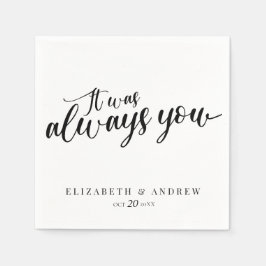 Modern klassiek script bruiloft servet