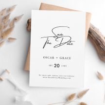 Modern klassiek script Sla de uitnodiging voor de 