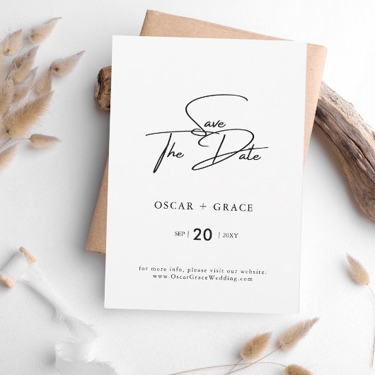 Modern klassiek script Sla de uitnodiging voor de 