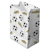 Modern klassiek voetbal klemt bal medium cadeauzakje (Voorkant Gekanteld)