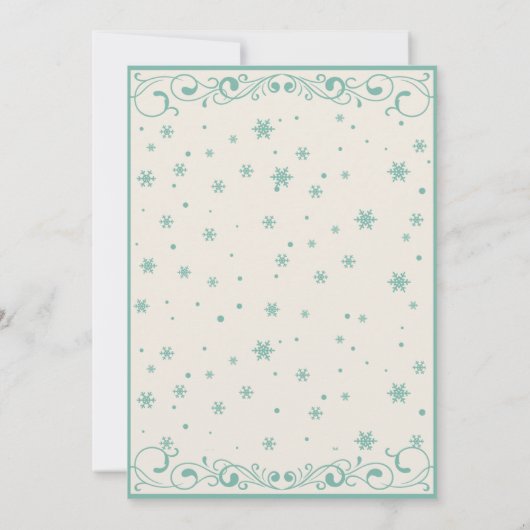 Modern klassiek winterkerstdiner kaart (Achterkant)