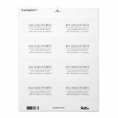 Modern Klassiek wit en zwart Etiket (Full Sheet)