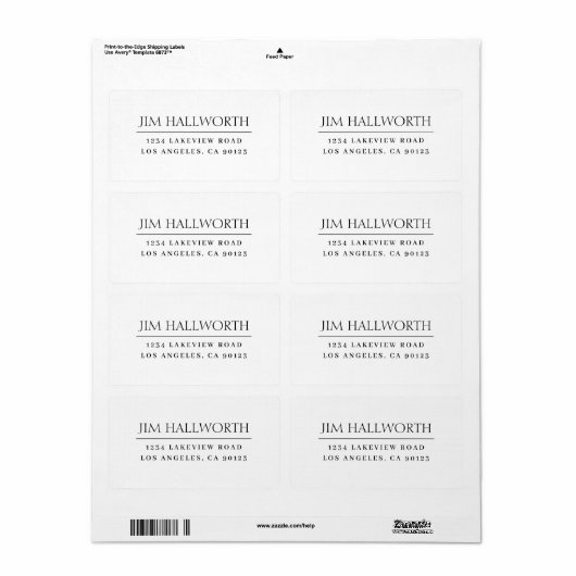 Modern Klassiek wit en zwart Etiket (Full Sheet)