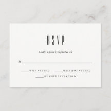 Modern klassiek | Zwart-wit bruiloft RSVP
